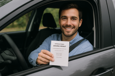 Permiso Internacional de Conducir (PIC) 2025 5 Hombre con Permiso Internacional para Conducir