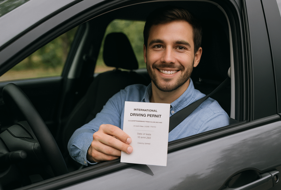 Permiso Internacional de Conducir (PIC) 2025 1 Hombre con Permiso Internacional para Conducir