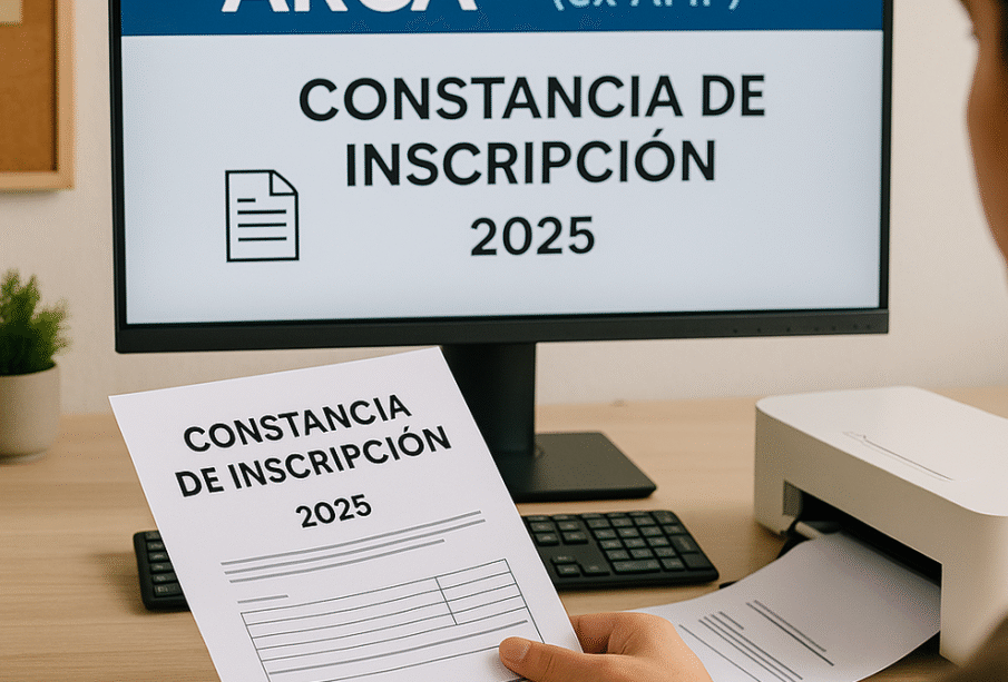 Constancia de Inscripción ARCA 2025: cómo obtenerla y descargar el PDF al instante 1 persona imprimiendo constancia de inscripción ARCA 2025 en computadora
