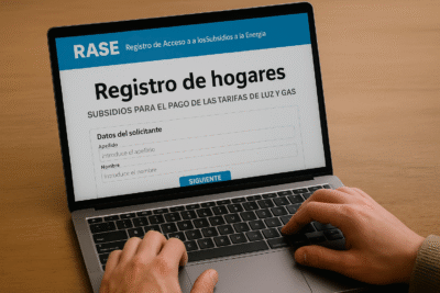 Registro para Acceso a Subsidios Energéticos (RASE) – Segmentación 2025 8 hogar registrandose en RASE subsidios luz gas 2025 en computadora