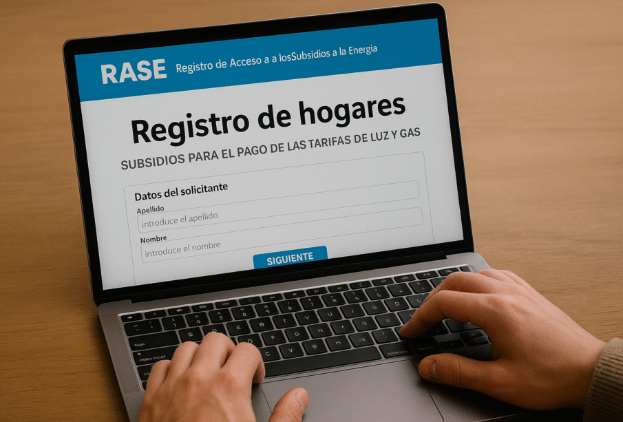 Registro para Acceso a Subsidios Energéticos (RASE) – Segmentación 2025 1 hogar registrandose en RASE subsidios luz gas 2025 en computadora